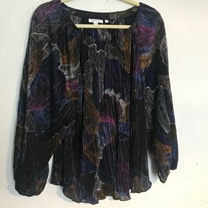 Chicos Multicolor Textured Blouse Top 3/XL